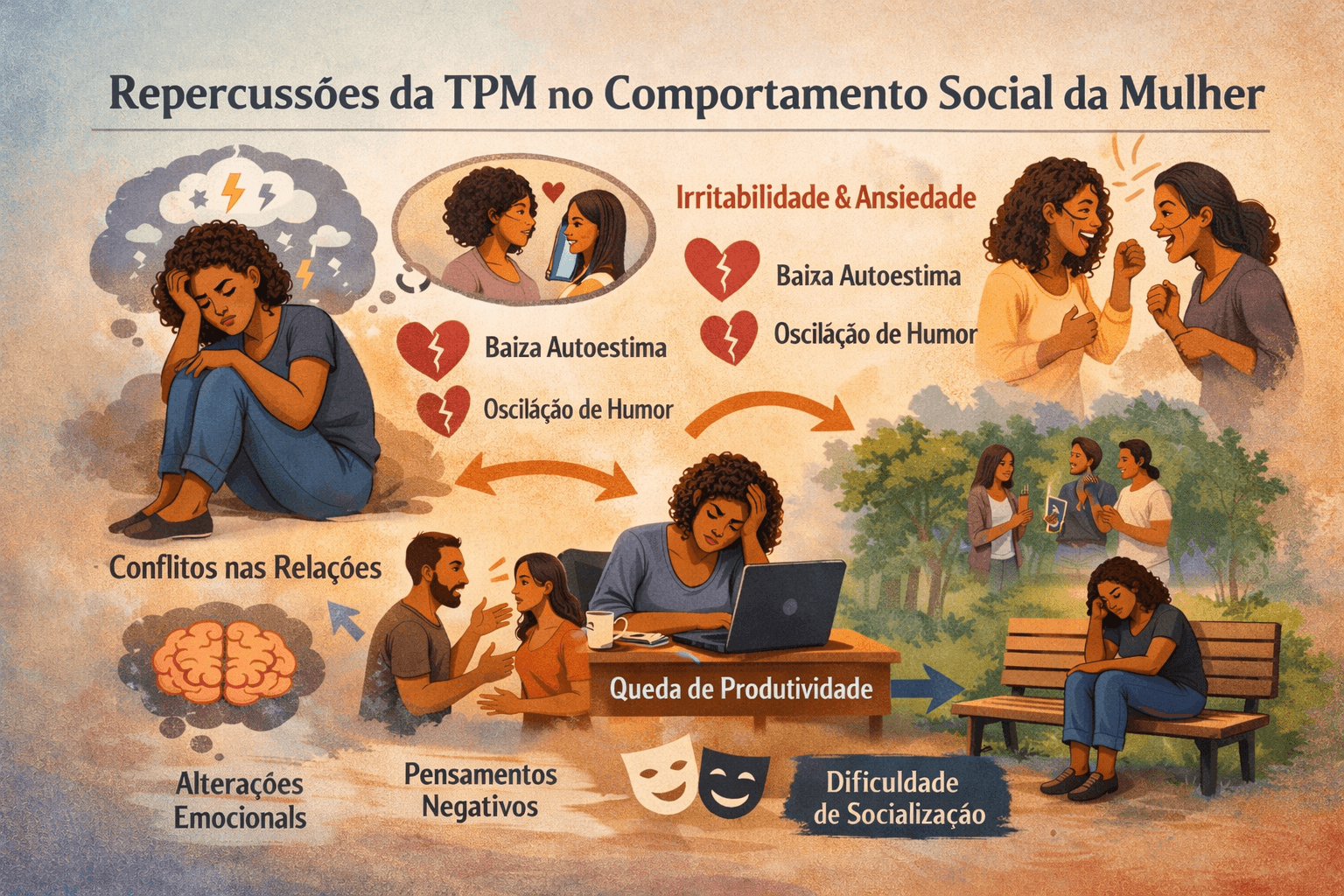 Impactos da TPM no comportamento social da mulher